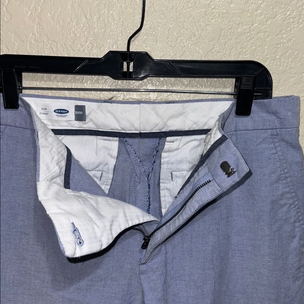 Old Navy Men’s Sky Blue Chino Pants 32x30 Slim Casual Cotton Khaki Trousers